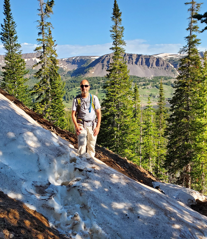Rob Nadolny hiking in Flat Tops Wildness area near Steamboat Springs, Colorado