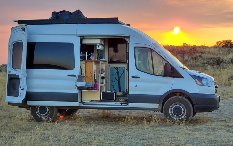 Van camping on BLM in Wyoming